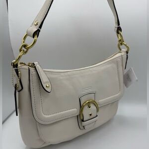 Coach Campbell Small Leather Convertible Hobo Ivory